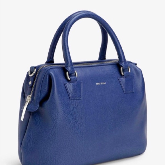 Matt & Nat ‘MALONE’ Doctor Bag Satchel Vegan Leather in Blue - Picture 2 of 13
